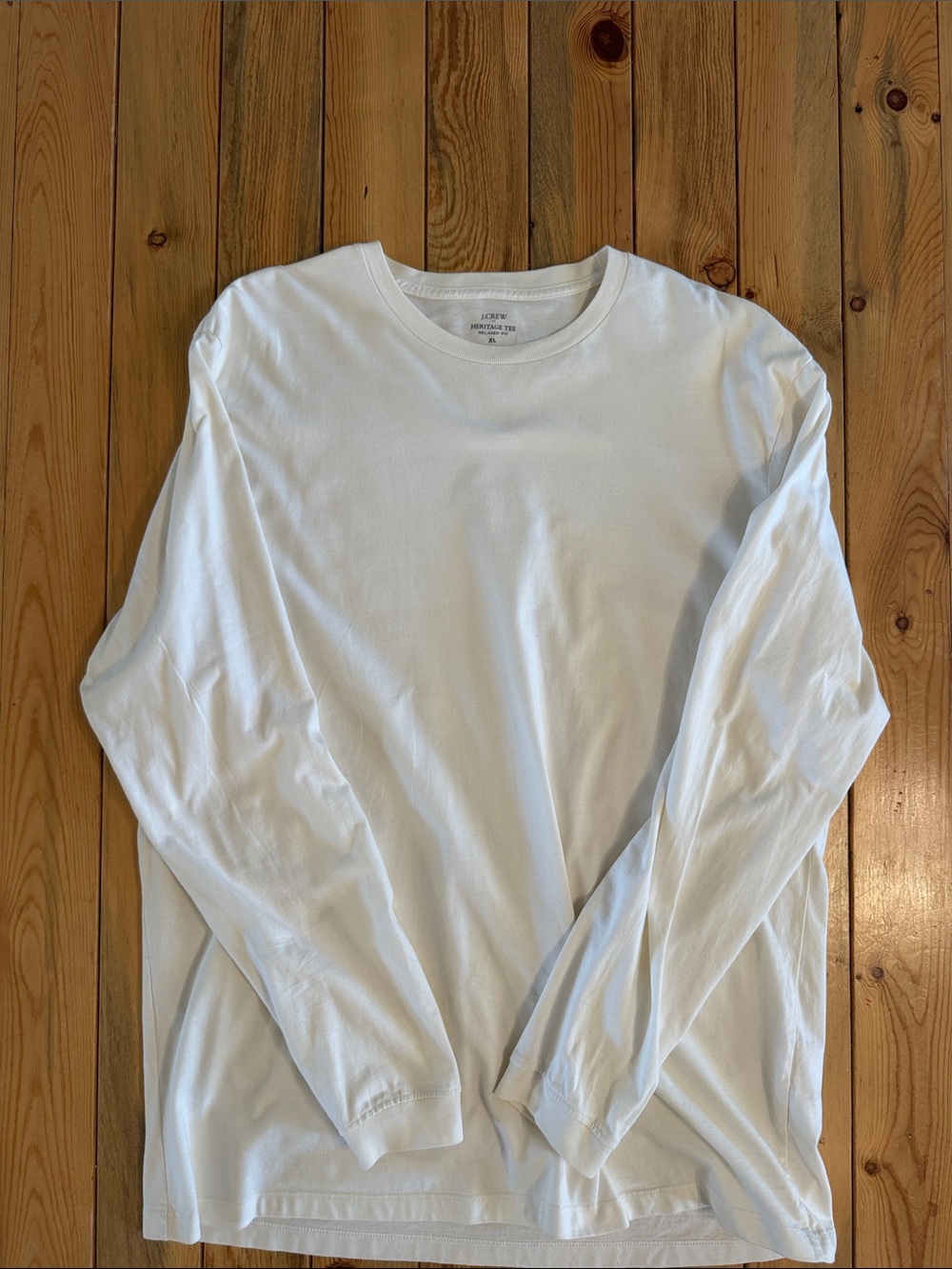J. Crew White Long-Sleeve Crewneck Tee